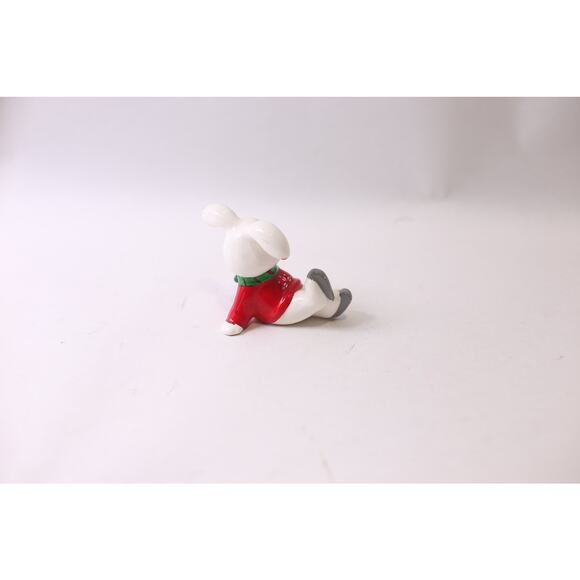 Mervyn's, Tumbling Christmas Bunny, Skating, Ceramic Figurine, Made in Japan - Picture 2 of 5